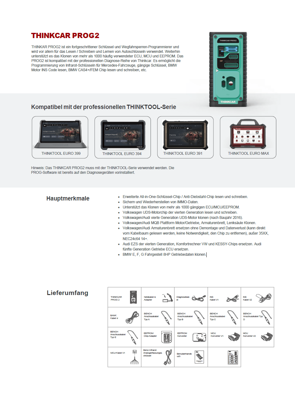 THINKCAR PROG2 Key and Immobilizer Programmer