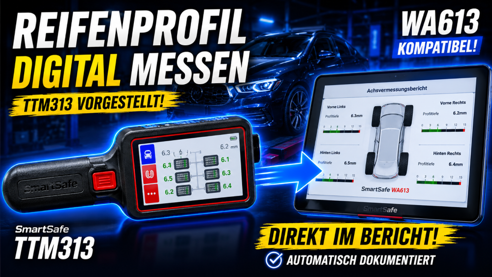 SmartSafe TTM313 – Digitale Reifenprofiltiefenmessung mit Lasertechnik