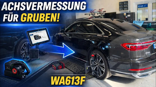 3D-Achsvermessung an der Arbeitsgrube – WA613F für Werkstätten und Gutachter