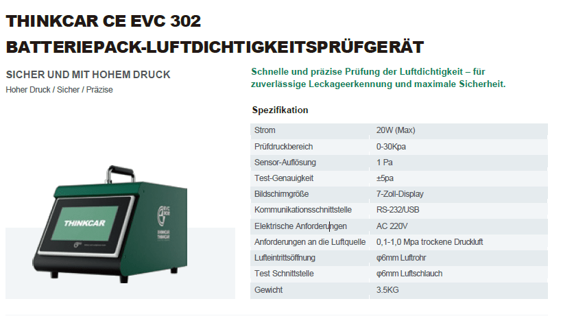 THINKCAR CE EVC 302 - Professional HV leak tester